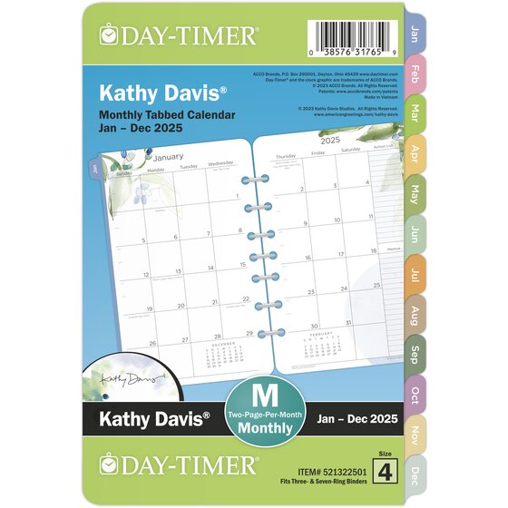 Day-Timer® Kathy Davis® January 2025 – December 2025 Two Page Per Month