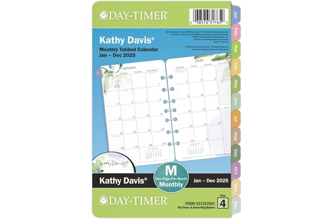 Day-Timer® Kathy Davis® January 2025 – December 2025 Two Page Per Month ...