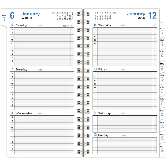 DayTimer® Simply Stated January 2025 December 2025 Two Page Per Week