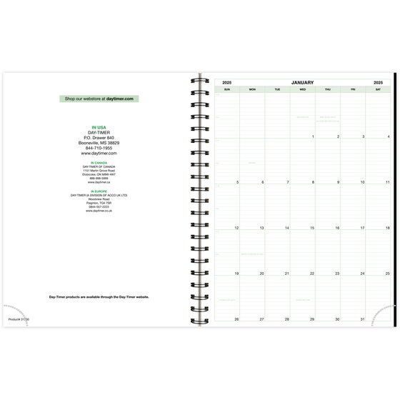 DayTimer® January 2025 December 2025 One Page Per Day Planner Refill