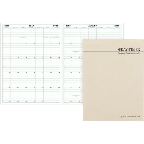 DayTimer® July 2025 June 2026 Two Page Per Day Reference Planner