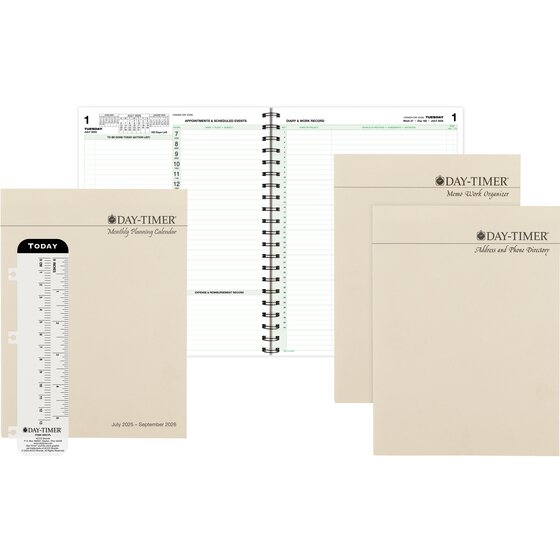 DayTimer® July 2025 June 2026 Two Page Per Day Reference Planner