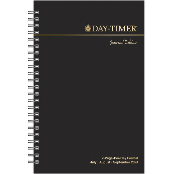 Day-Timer July 2024 – June 2025 Two Page Per Day Reference Planner Refill,  Wirebound, Journal Size, 5 1/2