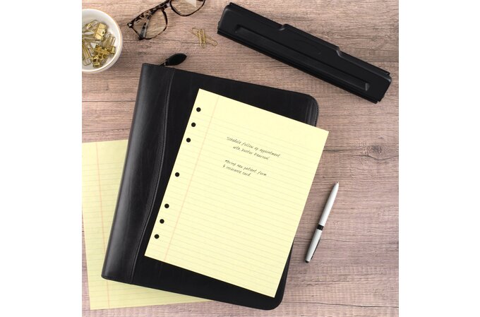Small Black 3-Ring Vinyl Binder w Non-Standard 6 X 9-in Lined