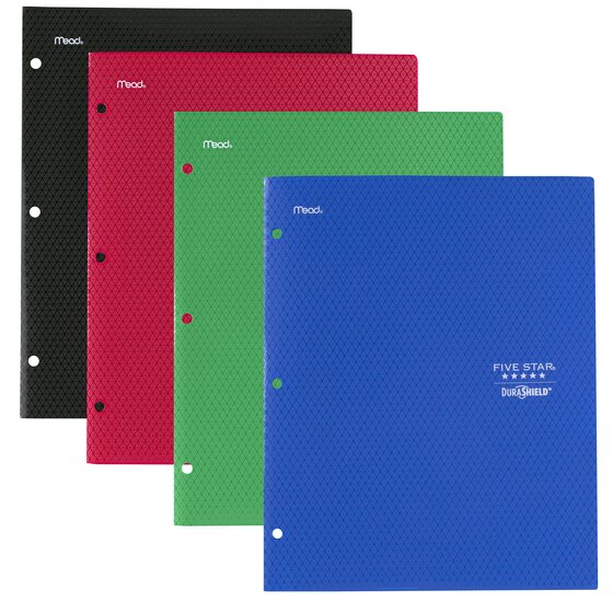 Five Star® DuraShield™ Antimicrobial 2-Pocket Stay-Put Folder, 4
