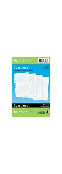 Day-Timer® Coastlines Notepads, Loose-Leaf, Desk Size, 5 1/2" x 8 1/2", 2 Pack