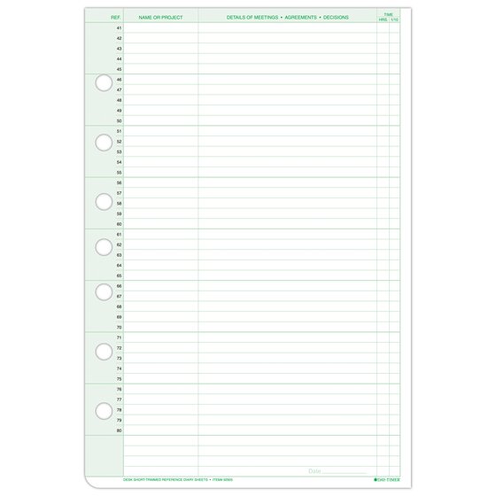 Day-Timer® Short-Trimmed Reference Diary Pad, Desk Size, 5 1/2