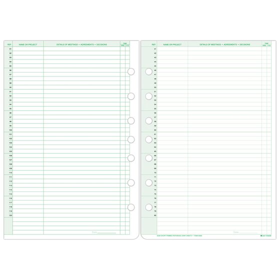 Day-Timer® Short-Trimmed Reference Diary Pad, Desk Size, 5 1/2