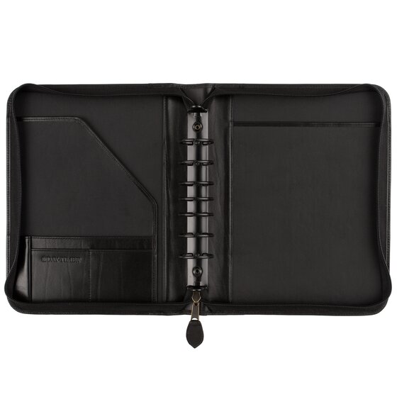 Day-Timer® Western Coach Leather Zippered Planner Cover, Black