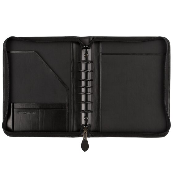 Day-Timer® Western Coach Leather Zippered Planner Cover, Black, Desk ...