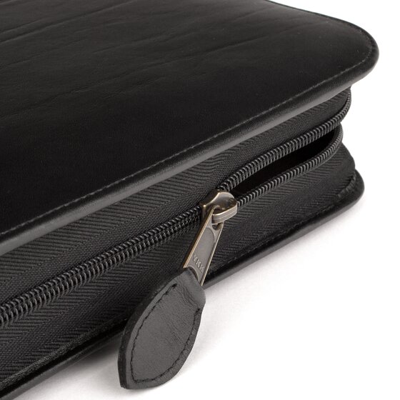 Day-Timer® Western Coach Leather Zippered Planner Cover, Black