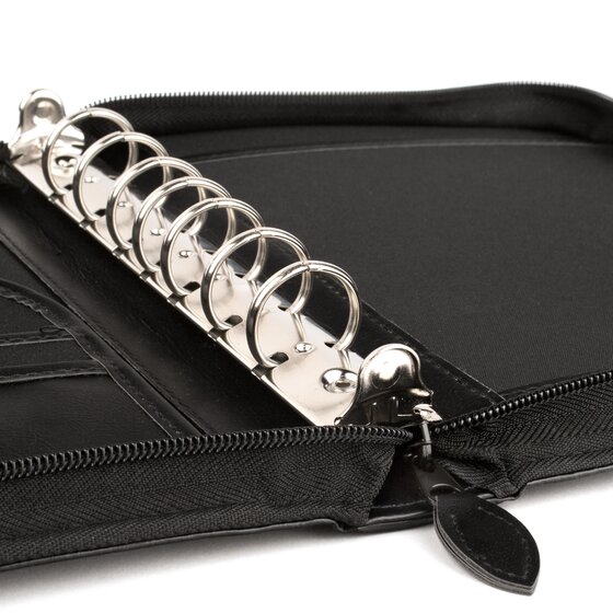 Day-Timer® Antique Vinyl Zippered Planner Cover, Black, Desk Size