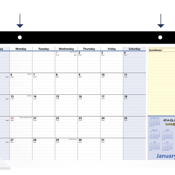 ATAGLANCE® QuickNotes® 2025 Compact Monthly Desk Pad Calendar