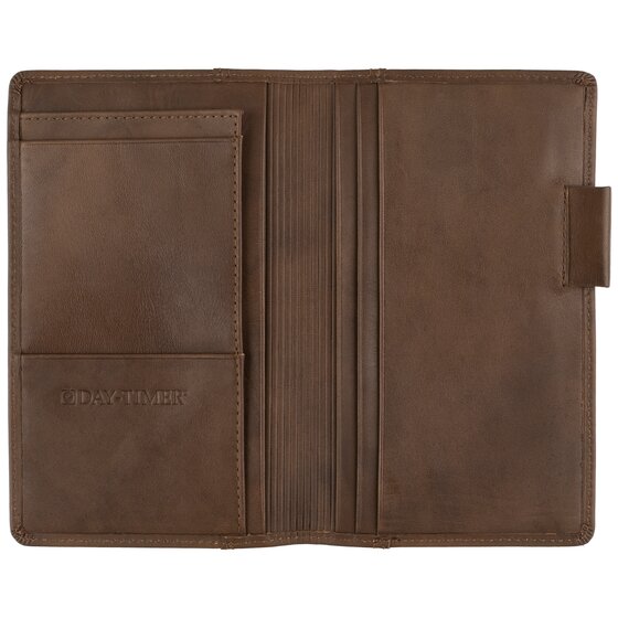 Day-Timer® Distressed Leather Open Style Planner Cover, Dark Tan, Pocket  Size, Fits 3 1/2