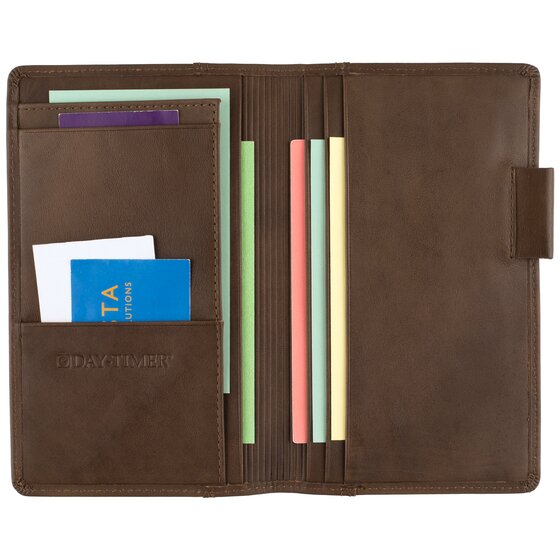 Day-Timer® Distressed Leather Open Style Planner Cover, Dark Tan