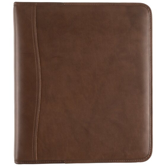 Day-Timer® Distressed Leather Zippered Planner Cover, Dark Tan, Folio Size,  Fits 8 1/2