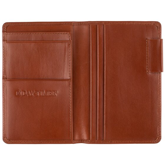 Day-Timer® Western Coach Leather Open Style Planner Cover, Dark Tan, Compact Size, Fits 3" x 5" Pages