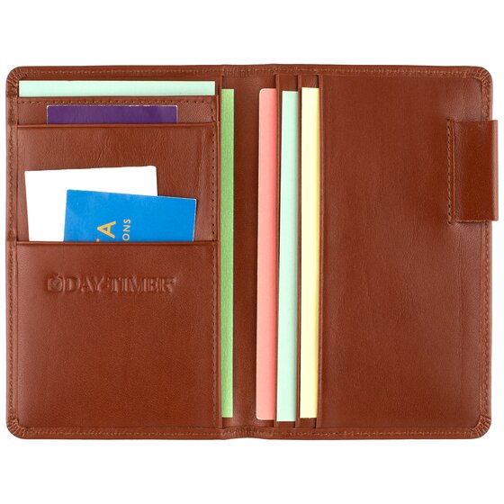 Day-Timer® Western Coach Leather Open Style Planner Cover, Dark Tan, Compact Size, Fits 3" x 5" Pages