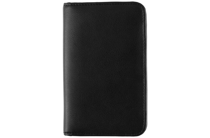 Day-Timer® Armorhide Leather Zippered Planner Cover, Black, Compact ...