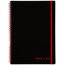 Black n' Red Soft Cover Business Notebook, Twin Wire, 70 Sheets, 11 3/4" x 8 1/4", Black thumbnail images 1 of 6