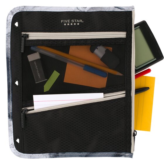 Five Star® Flat Zipper Pouch, Black/Gray | Pencil Pouches | Five Star
