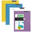 Five Star® Stay-Put Plastic Pocket and Prong Folder, 4 Pack, Tidewater Blue, White, Amethyst Purple, Harvest Yellow thumbnail images 1 of 8