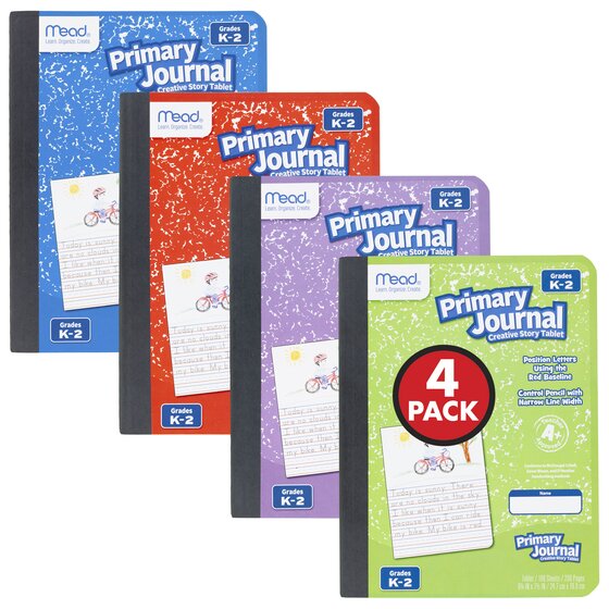 Mead® Primary Journal, Half Page Ruled, Grades K-2, 7 1/2&quot; x 9 3/4 