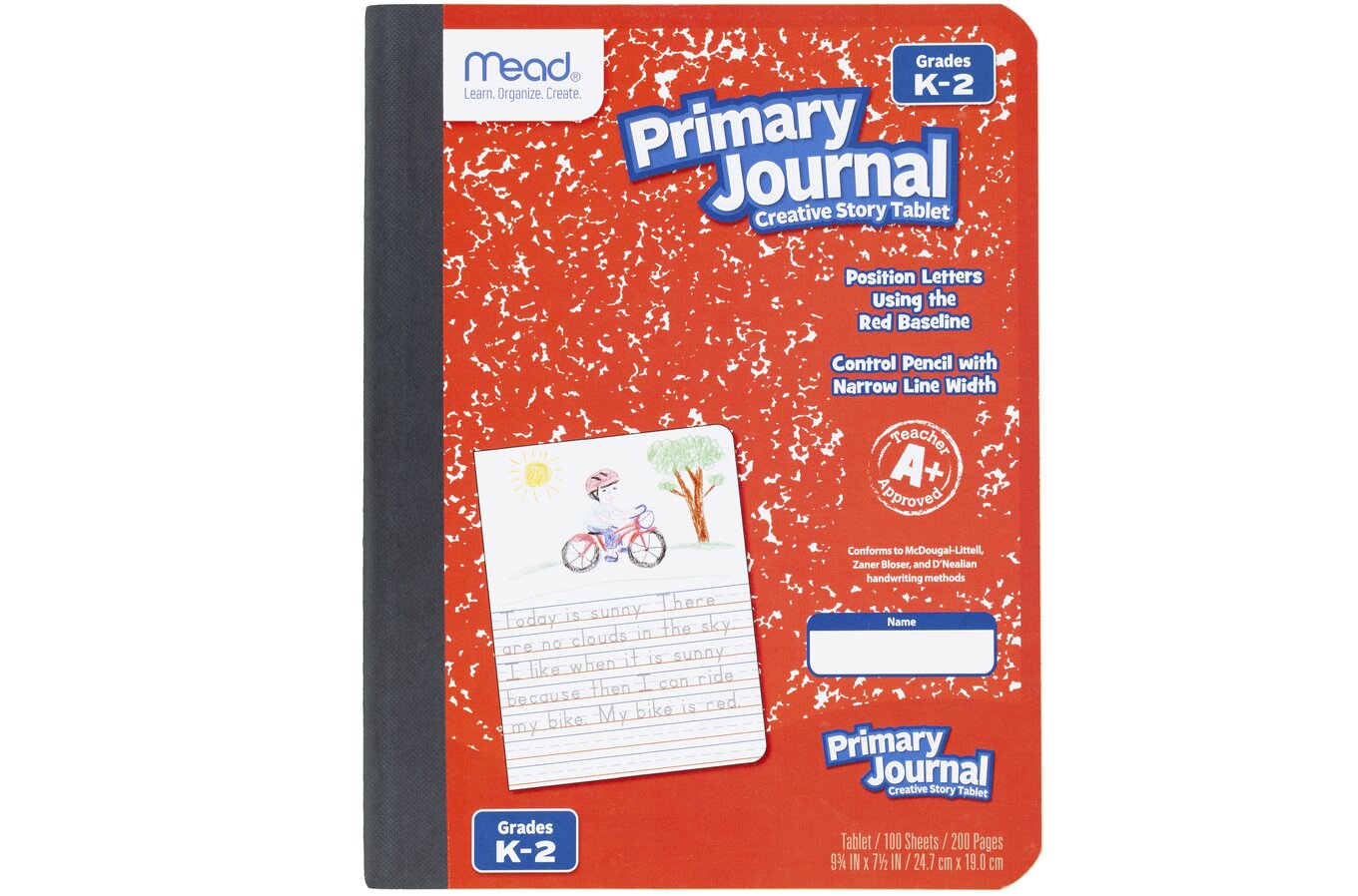 Mead® Primary Journal, Half Page Ruled, Grades K-2, 7 1/2&quot; x 9 3/4 