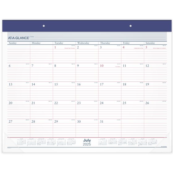 ATAGLANCE® Academic 20252026 Two Color Monthly Desk Pad Calendar ATAGLANCE® Academic 20252026 Two Color Monthly Desk Pad Calendar