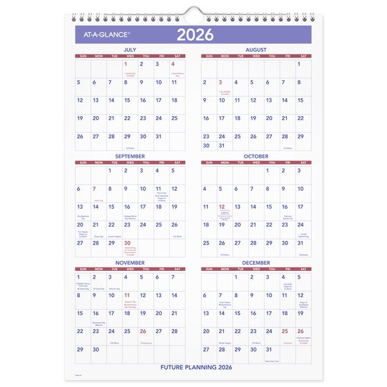 ATAGLANCE® Academic 20252026 Monthly Wall Calendar, Medium, 12" x 17