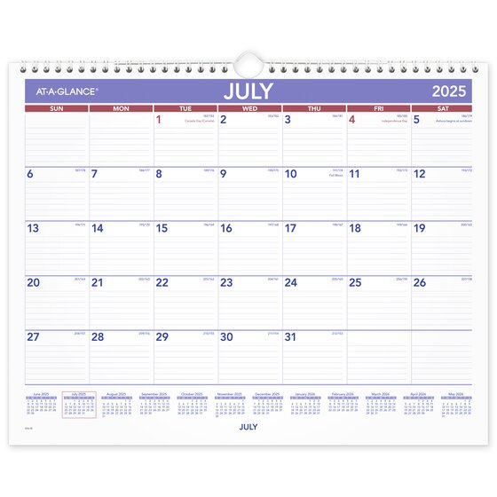 ATAGLANCE® Academic 20252026 Monthly Wall Calendar, Medium, 15" x 12