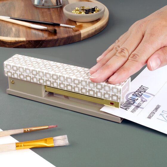 Leah Bisch™ for Swingline® Full Strip Stapler, Tan Tiles