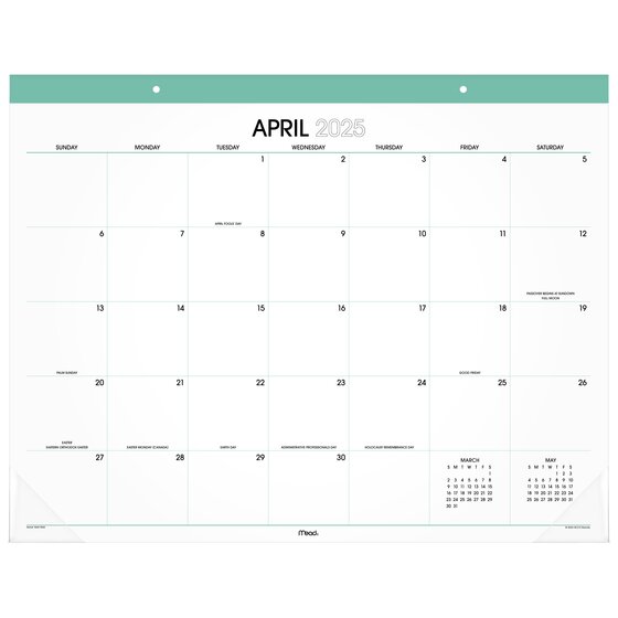 Mead® Color Pop 20252026 Monthly Desk Pad Calendar, Aquatic Awe