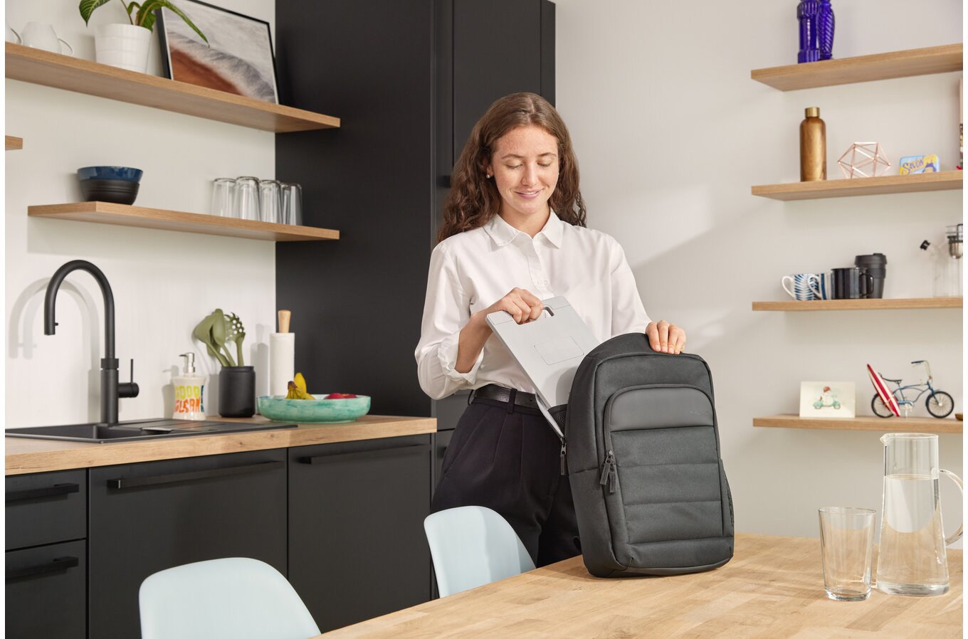 2 way backpack leather Leather Drawstring Backpack Gray
