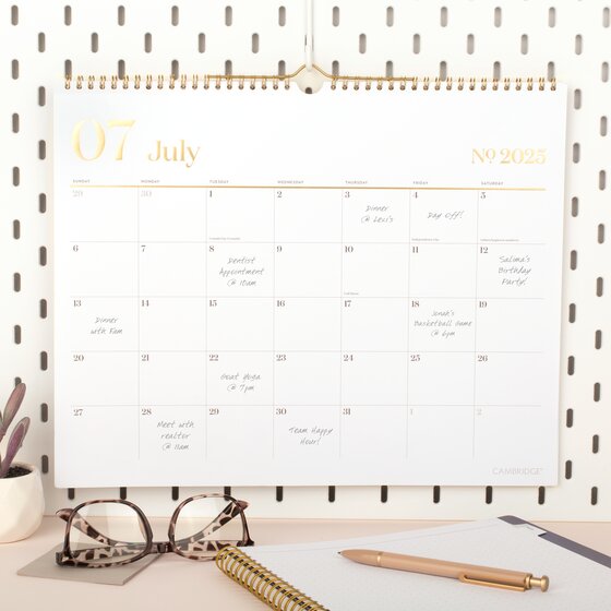 Cambridge® WorkStyle® Academic 20252026 Monthly Wall Calendar, White