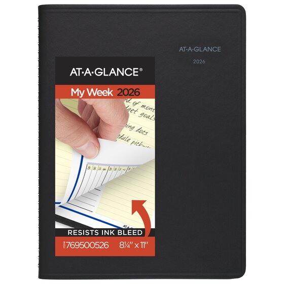 AAG AT-A-GLANCE QuickNotes 2026 Weekly Monthly Appointment Book Planner Black Large 8 14 x 11 - Weekly Monthly Planners