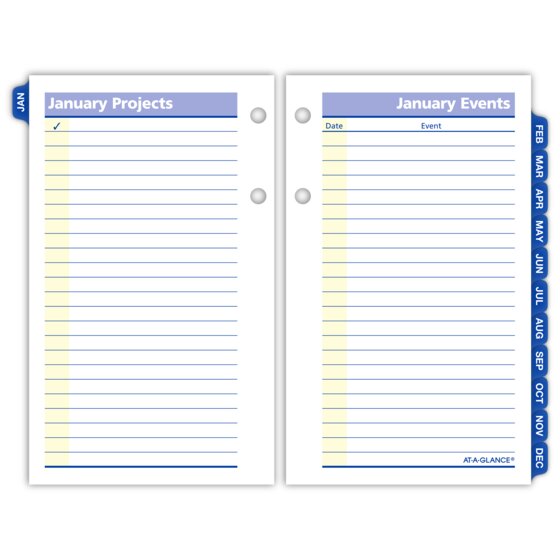 ATAGLANCE® QuickNotes® 2026 Daily LooseLeaf Desk Calendar Refill