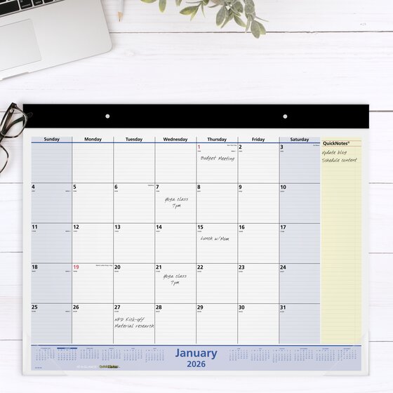 ATAGLANCE® QuickNotes® 2026 Monthly Desk Pad Calendar, Standard, 21 3 ATAGLANCE® QuickNotes® 2026 Monthly Desk Pad Calendar, Standard, 21 3
