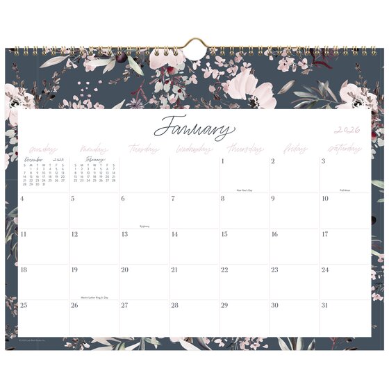 Leah Bisch™ for Cambridge® 2026 Monthly Wall Calendar, Calista Floral