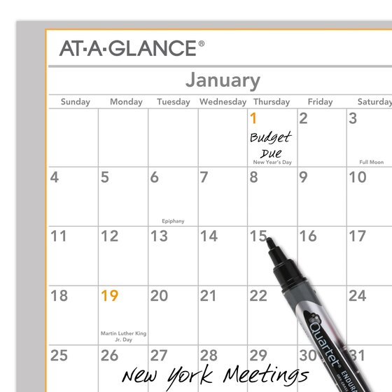 ATAGLANCE® 2026 WallMates SelfAdhesive DryErase Yearly Calendar