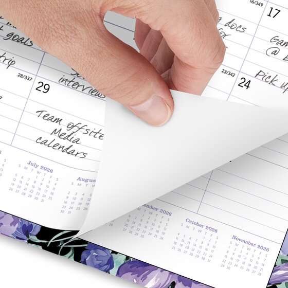 ATAGLANCE® BADGE 2026 Monthly Wall Calendar, Floral, Medium, 15" x 12