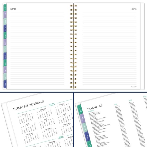 ATAGLANCE® BADGE 2026 Weekly Monthly Planner, Floral, Large, 8 1/2" x