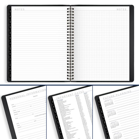 AT-A-GLANCE® Contemporary 2026 Weekly Monthly Planner, Black, Medium, 7 ...