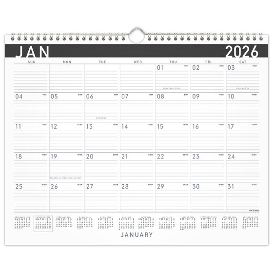 AT-A-GLANCE® Contemporary 2026 Monthly Wall Calendar, Medium, 15" x 12 ...