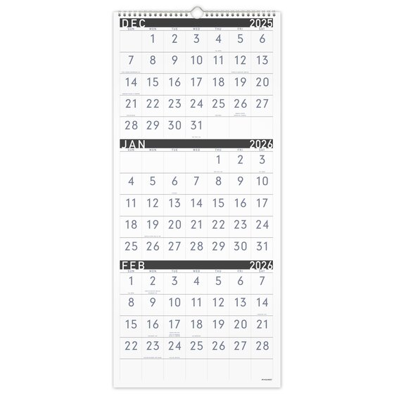 ATAGLANCE® Contemporary 2026 3Month Reference Wall Calendar, Large