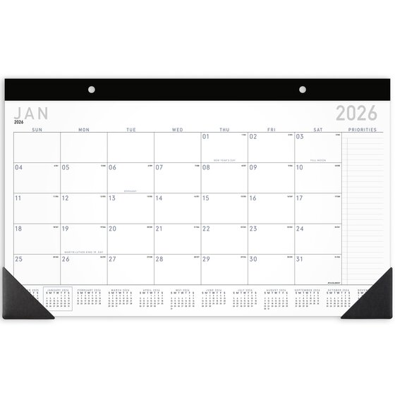 ATAGLANCE® Contemporary 2026 Monthly Desk Pad Calendar, Compact, 18