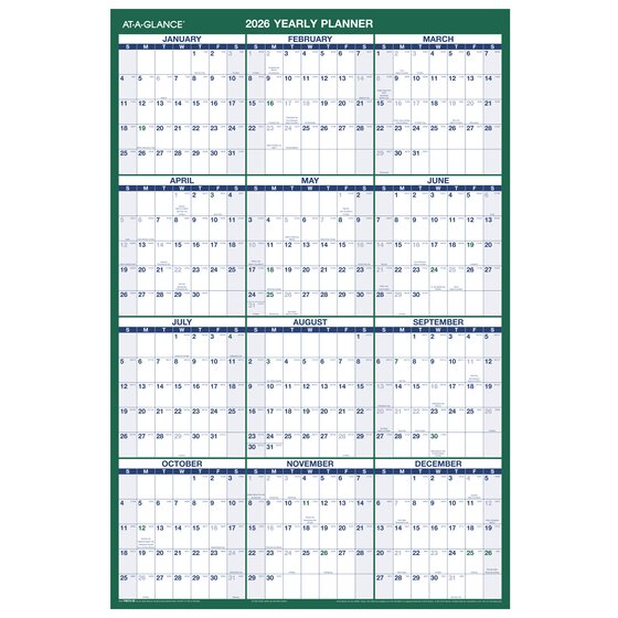 ATAGLANCE® 2026 Vertical Reversible Erasable Wall Calendar, Large, 24
