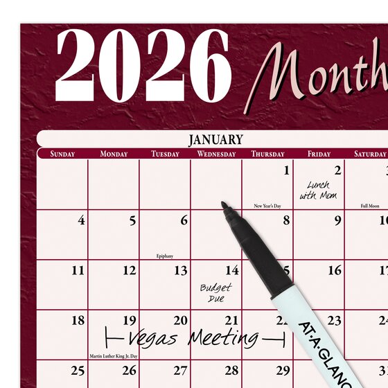 ATAGLANCE® 2026 Horizontal Reversible Erasable Yearly Wall Calendar