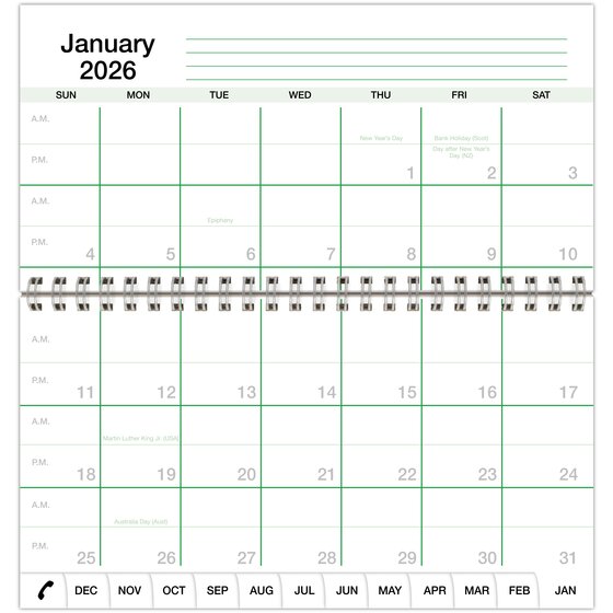 DayTimer® January 2026 December 2026 Two Page Per Month Vertical