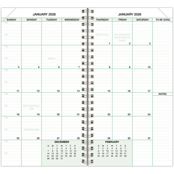 DayTimer® January 2026 December 2026 Two Page Per Day Recorday